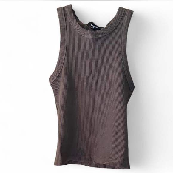 Justify Chocolate Ribbed Tank Top - Picture 1 of 5